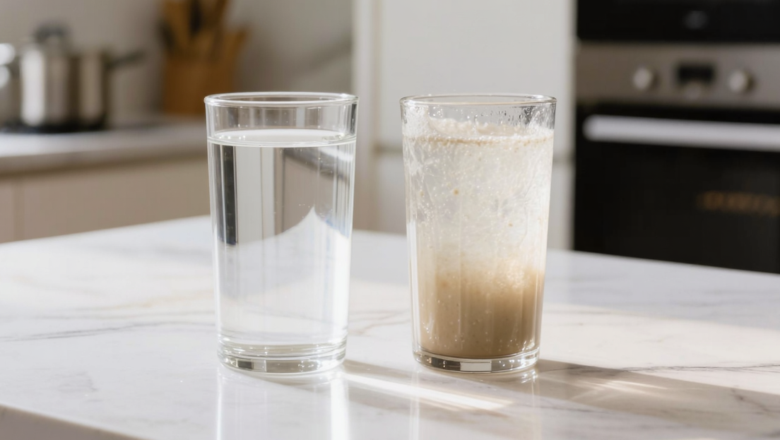 Comparaison eau saine et eau contaminée