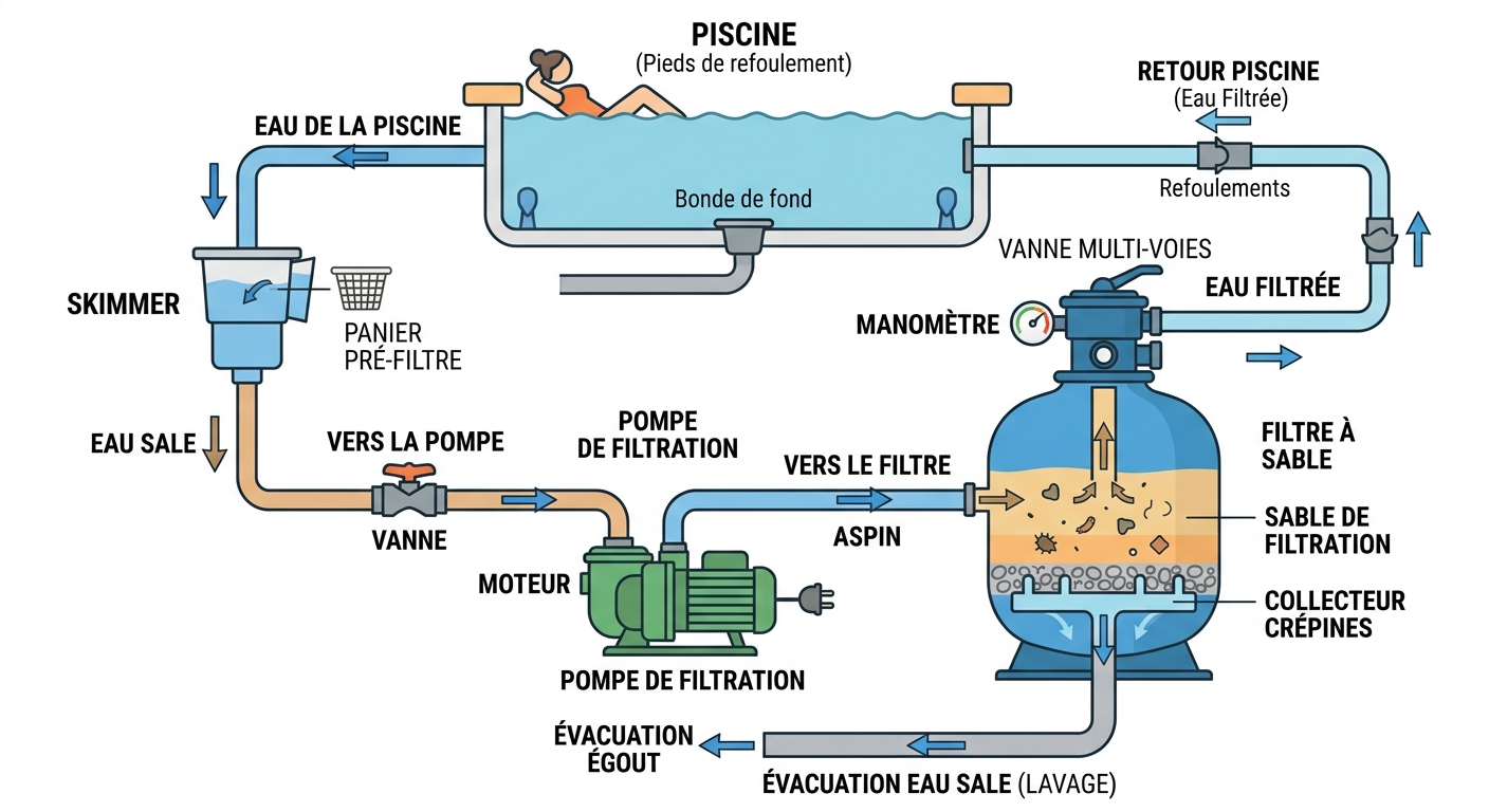 filtration mecanique eau de piscine - dimm